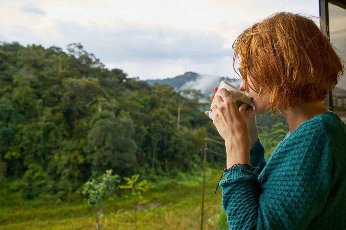 Woman enjoying Moringa